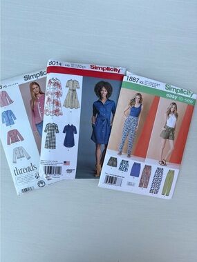 Simplicity Sewing Pattern Bundle Lot 3pc Shirt Dress Pants Blazer Uncut 6-16